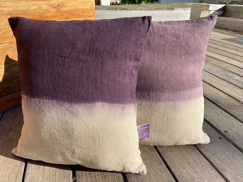 Housse coussin lin tie - de,
