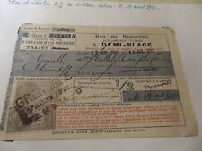 Billet train  PARIS LYON MEDITERANNEE Bon de réduction 1912 GRENOBLE CLERMONT 10
