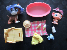 PETSHOP DUO : CHIEN DOGUE ARGENTIN N°588 + SOURIS N°589 + ACCESSOIRES D'ORIGINE