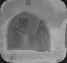 Église de la Flagellation, photo ancienne plaque de verre, positif 8,5x10 cm
