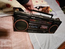 POSTE GHETTO BLASTER PHILIPS D8334 TANDEM VINTAGE boombox Radio Ok Cassette Hs