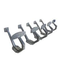 LOT DE 5 GRANDES PATERES DOUBLE EN ALUMINIUM VINTAGE INDUSTRIEL LOFT ATELIER 