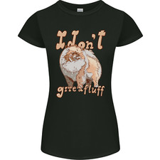 T-Shirt Femme Petite Coupe Pomeranien Je Ne Donne Pas Un Flocon Drôle