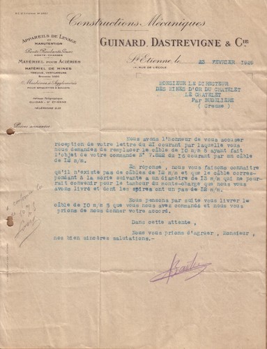 Saint etienne lettre guinard - lettre,