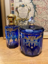 Ensemble en cristal de Bohème Overlay bleu