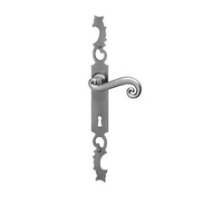 Poignées sur plaques clé L - fer patiné cémenté - Aquitaine BOUVET