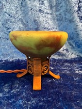 Veilleuse ROBJ pate de verre et fer forgé période art deco