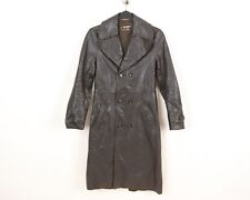 MASENS 1950s Suédois Officier Militaire UK 36 US Hommes XS Cuir Manteau 36 Ue