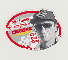 ANCIEN AUTO-COLLANT PUBLICITAIRE NIKI LAUDA/PILOTE DE COURSE/SUNGLASSES CARRERA