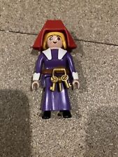 * Playmobil 3666 Femme Robe Violette Chateau Medieval Coiffe Rouge Nonne Chale
