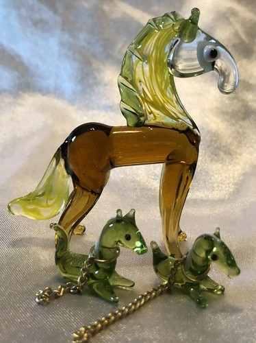 Vintage glass horse figurines - vintage,