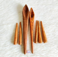 Vintage Fait en Bois Sainte Eau Cuillère Lot De 7 Devotional Religieux Old WD991