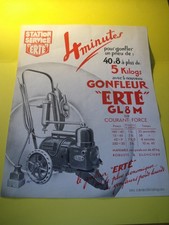 FEUILLET PUBLICITAIRE D EPOQUE GONFLEUR COMPRESSEUR ERTE GARAGE STATION michelin