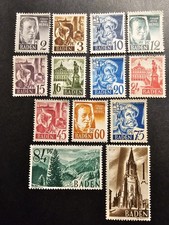 TIMBRE FRANCE OCCUPATION ZONE FRANÇAISE BADEN N°1/13 NEUF ** LUXE MNH 1947