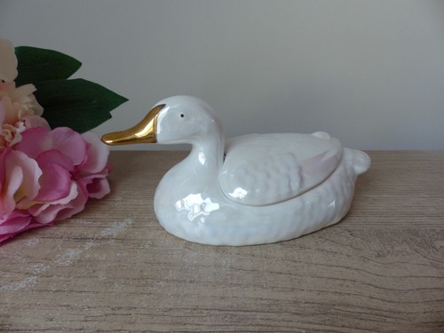 Boite canard blanc irisé bec