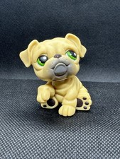 LITTLEST PETSHOP LPS #107 HASBRO CHIEN BULLDOG BOULEDOGUE BEIGE YEUX VERT