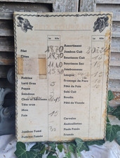 ANCIEN PANNEAU PUBLICITAIRE DE BOUCHERIE PRIX EN FRANC