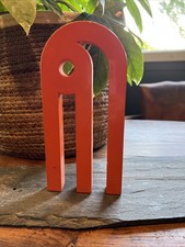 Sculpture Fer Peint Design Orange Designer Modernisme a Identifier