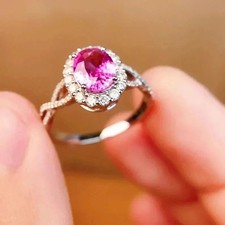 Bague diamant saphir rose