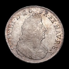 Louis XIV (1643-1715) Ecu aux palmes 1695 Amiens Réformation