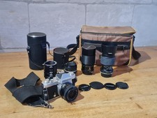 Appareil photo Nikon Nikkormat + Objectifs 28mm, 50 mm Nikkor Cosina Vivitar