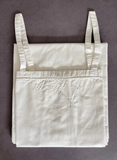 Nuisette 1900-1930 en lin brodé initiales MB, lingerie, chemise de nuit, costume