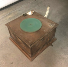 ancien phonographe PATHE Gramophone Potence Caisse Pavillon Cornet FONCTIONNE
