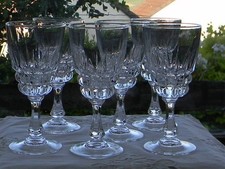 Lot de 6 verres à vin blanc en cristal d'ARQUES. Modèle Pompadour.