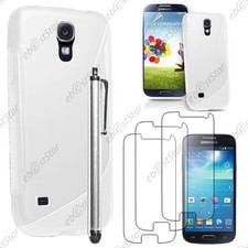 Housse Etui Coque Gel Blanc pour Samsung Galaxy S4 Mini i9190 + Stylet + 3 Films