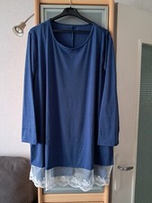 Tunique neuve taille 52-54 bleu dentelle blanc en bas