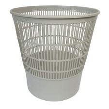 CORBEILLE A PAPIER POUBELLE DE BUREAU PLASTIQUE GRIS CLAIR
