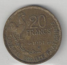 FRANCE,  1951-B,  20 FRANCS