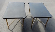 1950/70' Paire de Bouts de Canapés Bronze Modèle Bambou, Maison Jansen