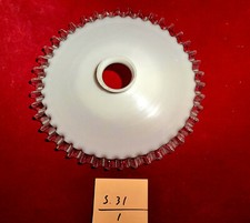 Suspension abat-jour en verre opaline pour monte et baisse 