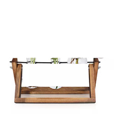 11 In. Brown Wood Glass