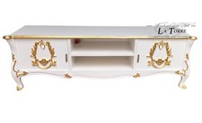 Meuble Bas Pour Télévision Style Baroque Blanc Et Or L 200Cm K130