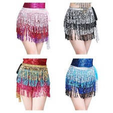 Danse Du Ventre Taille Chaîne Hanche Jupe écharpe Paillettes Gland Serpentin