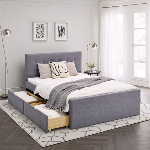 Lit rembourré double adulte - lit,