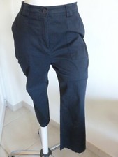  PANTALON " ANTONELLE " STYLE PANTACOURT BLEU MARINE TAILLE 44 ETAT NEUF