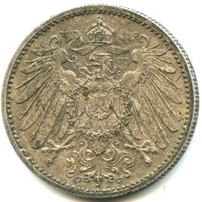 Allemagne 1 mark argent 1914 G