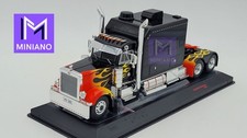 CAMION PETERBILT 379 CUSTOM 2002 NOIR AVEC FLAMMES IXO 1/43