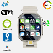 Montre Connectée Homme Femme 4G Téléphone Appels Santé Sport Étanche Android iOS