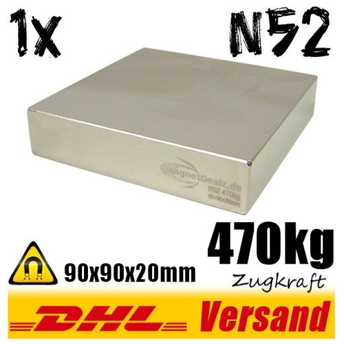 Aimant néodyme 90x90x20 mm - aimant,