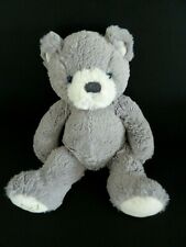 T9- DOUDOU PELUCHE CARREBLANC OURS GRIS BLANC cheval a bascule vert 27cm - TTBE