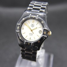 Montre homme Tag Heuer 953013 quartz 34 mm blanche vintage date Swiss Made