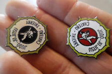 2 Pin S broche Badge judo CLUB CHATEAU THIERRY karate aikido JU JITSU judo