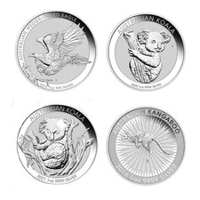 Lot 4 Pièces 1 Oz Silver -