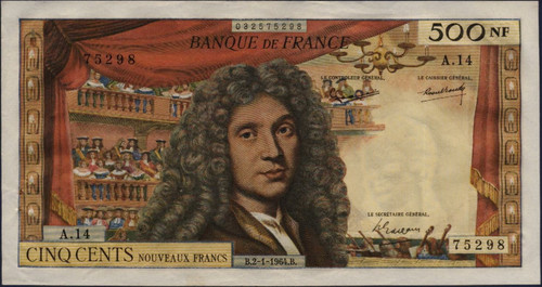 500 nouveaux francs - 500,