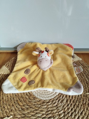 Doudou plat girafe vache - , blanc