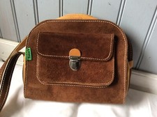 Rare sac bandoulière vintage TANN'S daim brun   . ( L/GO)